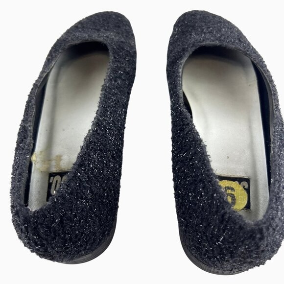 Womens 9M Witchy Black Fairy Shimmering Textured Rubber Soled Flats by 9 & Co. - Picture 9 of 12